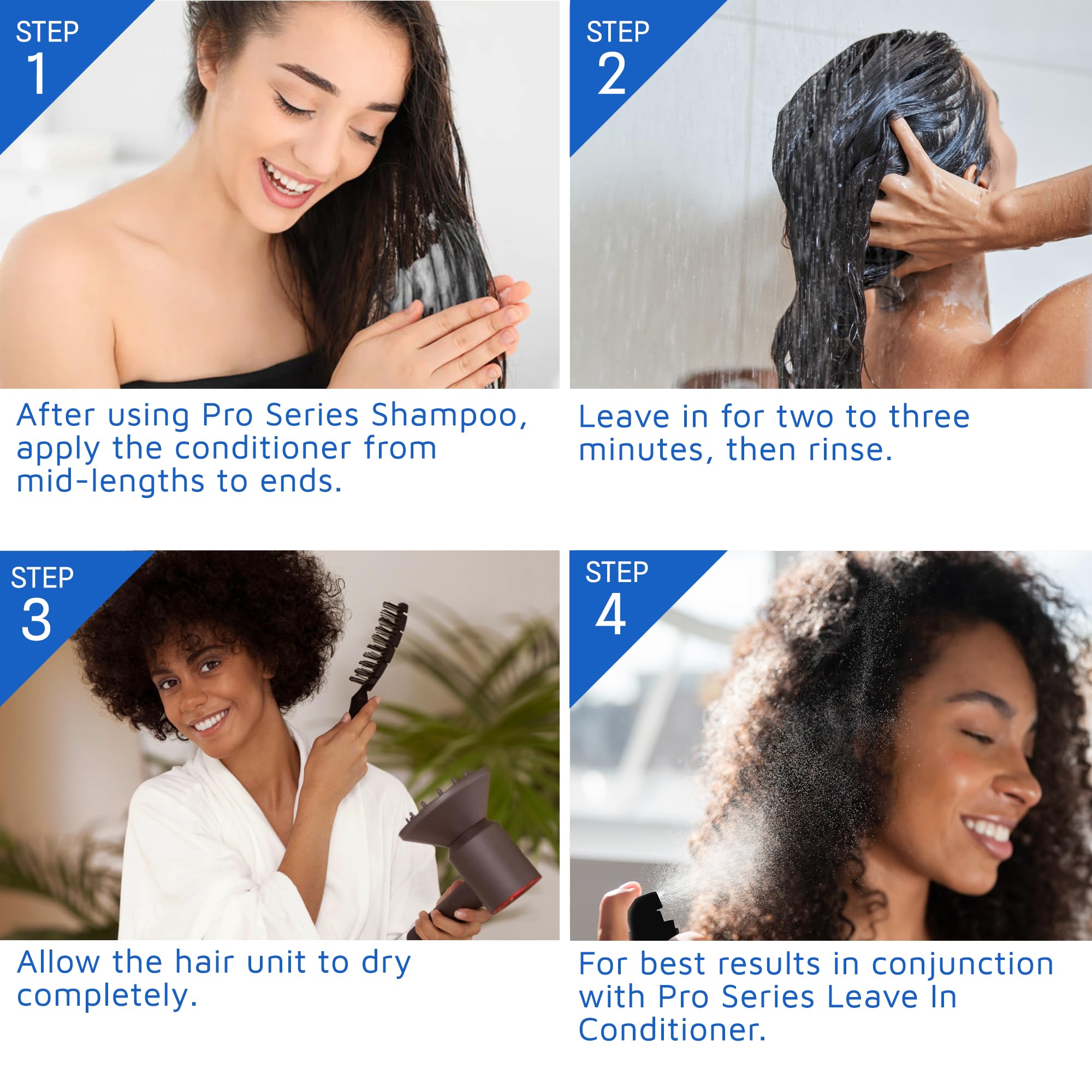 Professional Hair Labs Pro Series Conditioner daily-use safe formula keeps wigs feeling light.