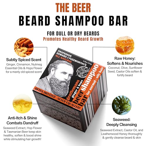 Lather forms on hair from Professor Fuzzworthy's Gentlemans Beer Shampoo Bar.
