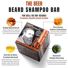 Lather forms on hair from Professor Fuzzworthy's Gentlemans Beer Shampoo Bar.