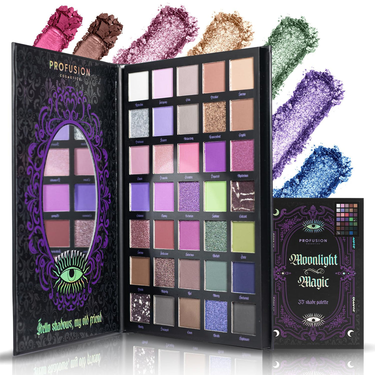 Profusion Moonlight Magic palette with built-in mirror for quick on-the-go eye looks.