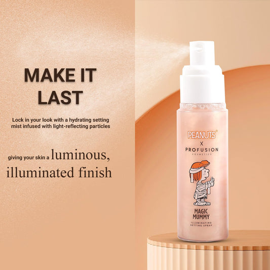 Profusion Cosmetics Peanuts Magic Mummy primer application demonstrates smooth skin prep