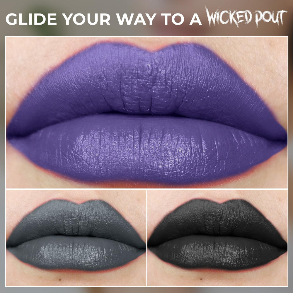 Profusion Sea Witch Lip Envy swatches reveal bold pigment with a smooth satin finish.