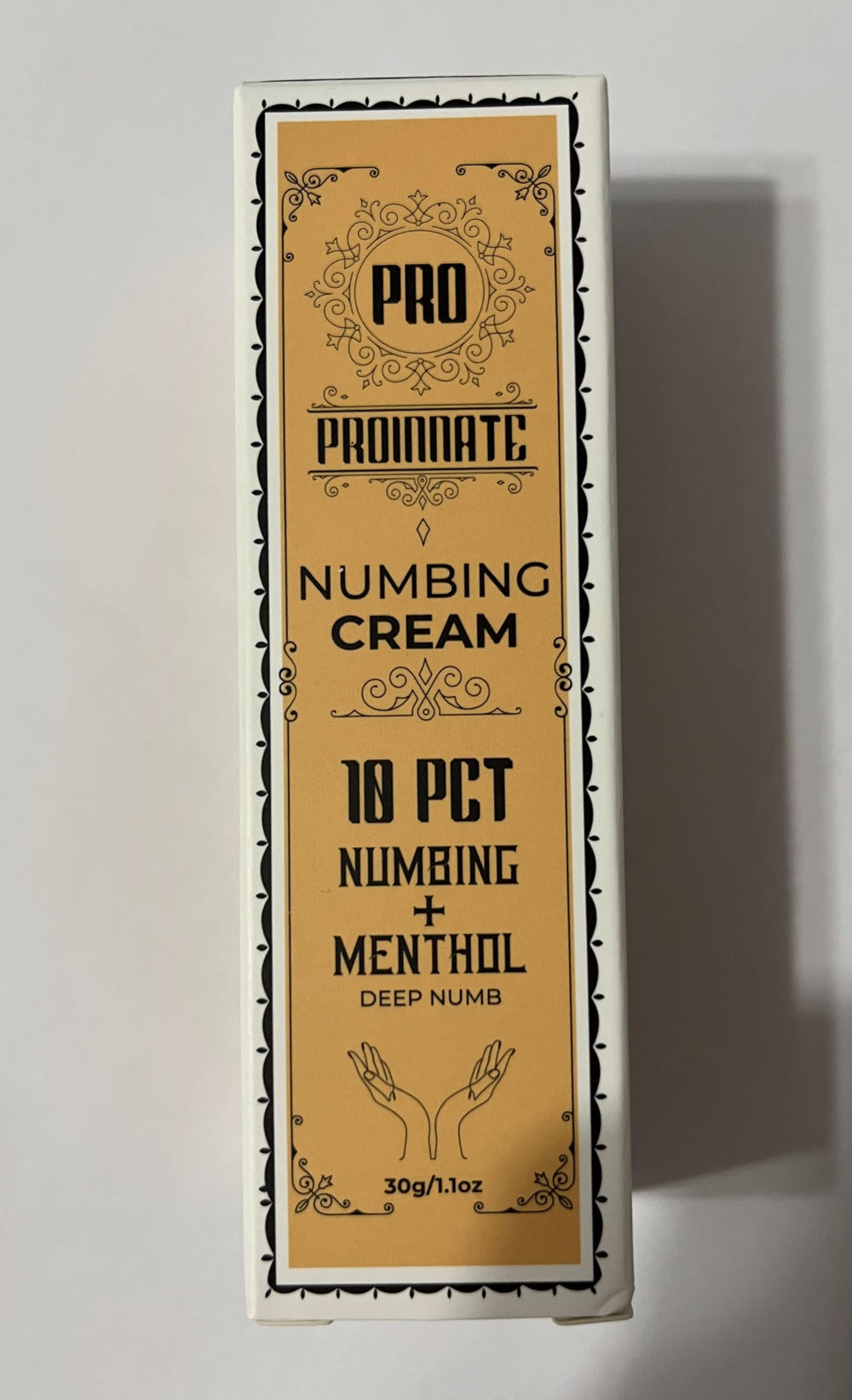 Odor-free, non-greasy texture of Proinnate numbing cream.