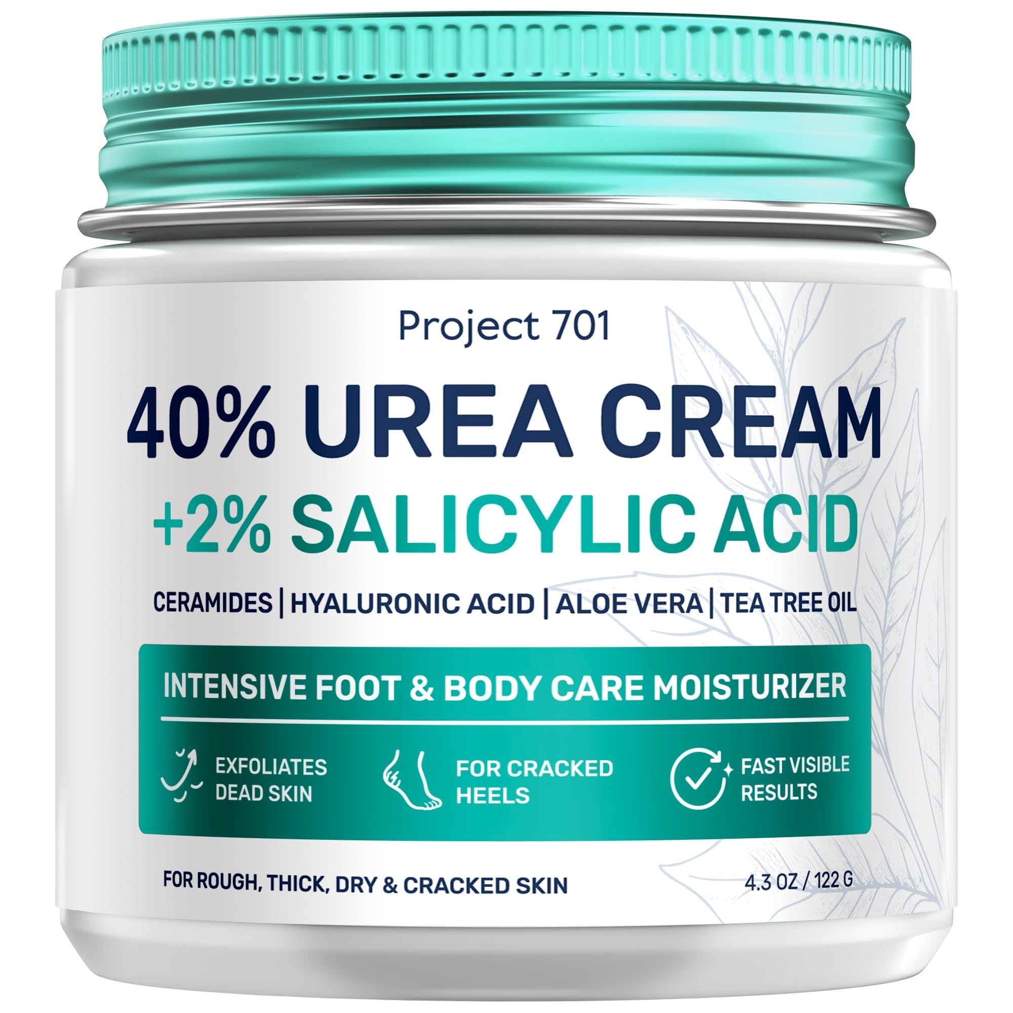 PROJECT 701 Urea Cream bottle close-up shows premium packaging and potency for foot care