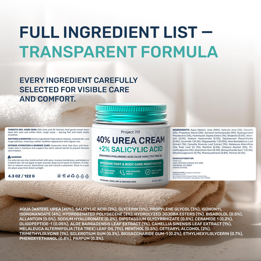 PROJECT 701 Urea Cream cooling effect shown on feet
