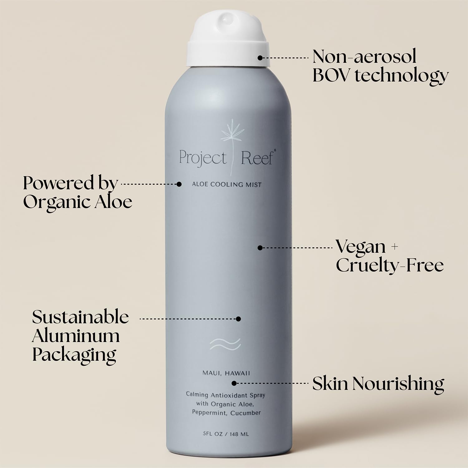 Label closeup featuring organic aloe vera and natural ingredients