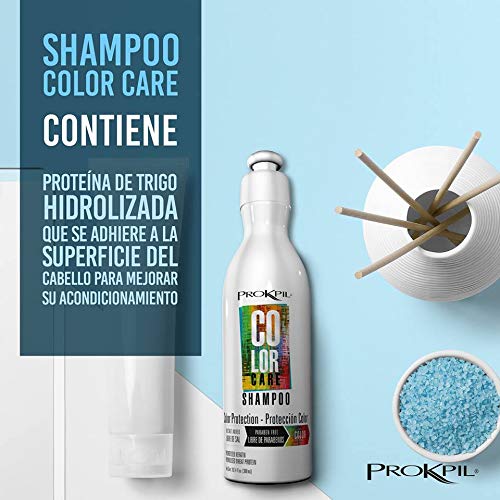 Prokpil 300ml shampoo packaging with vibrant label supporting color care routine