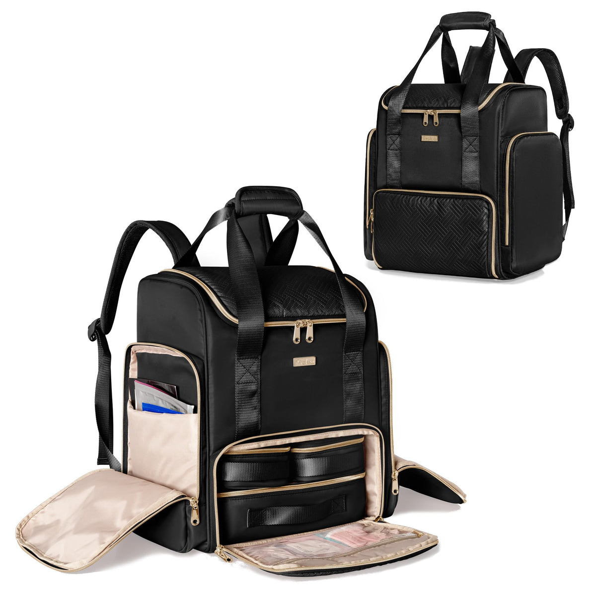 Prokva large makeup backpack front view for travel-ready portability