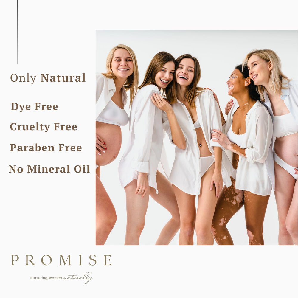 Apply Promise Belly Butter after shower for smoother skin.