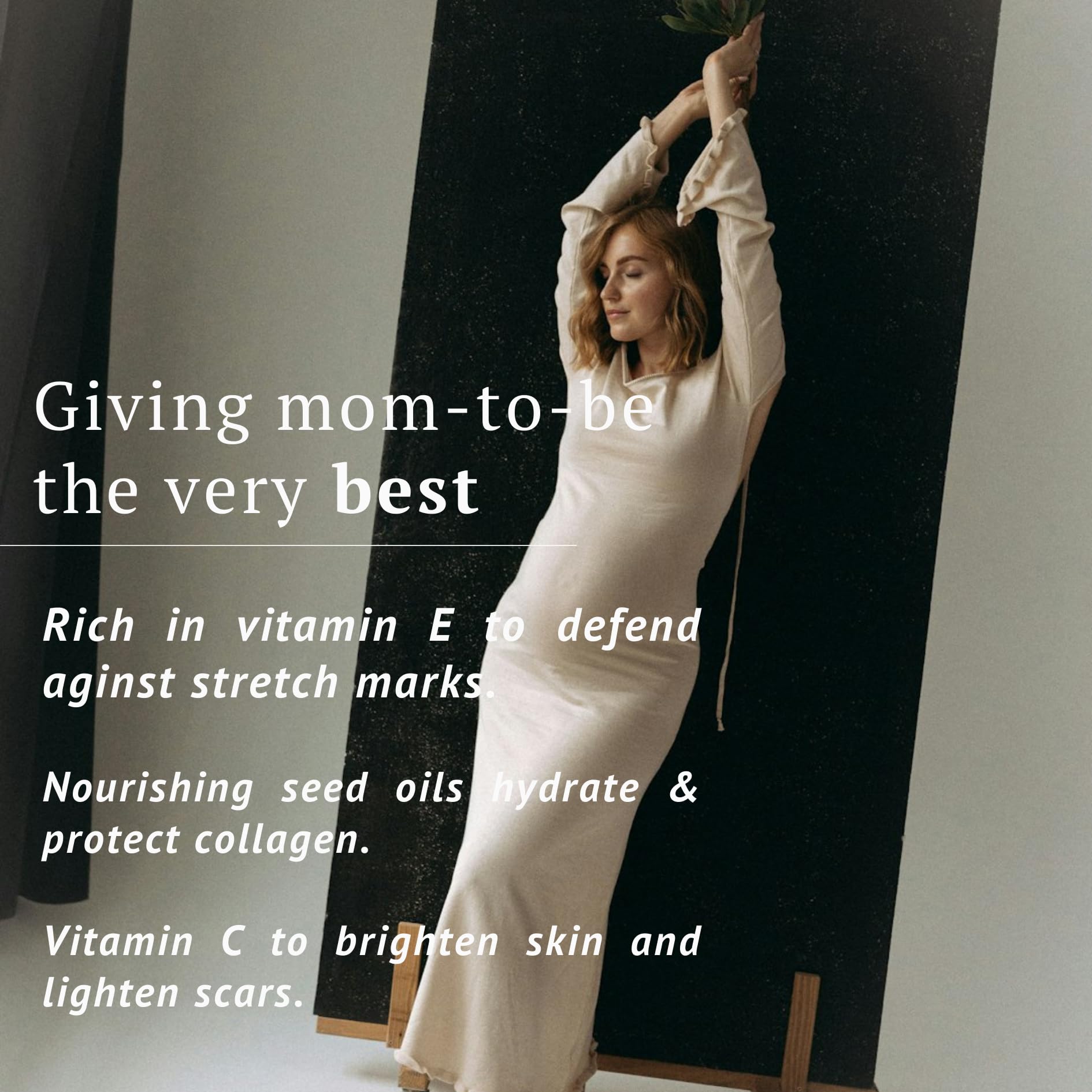 Promise Belly Butter featured in a daily pregnancy skincare routine.