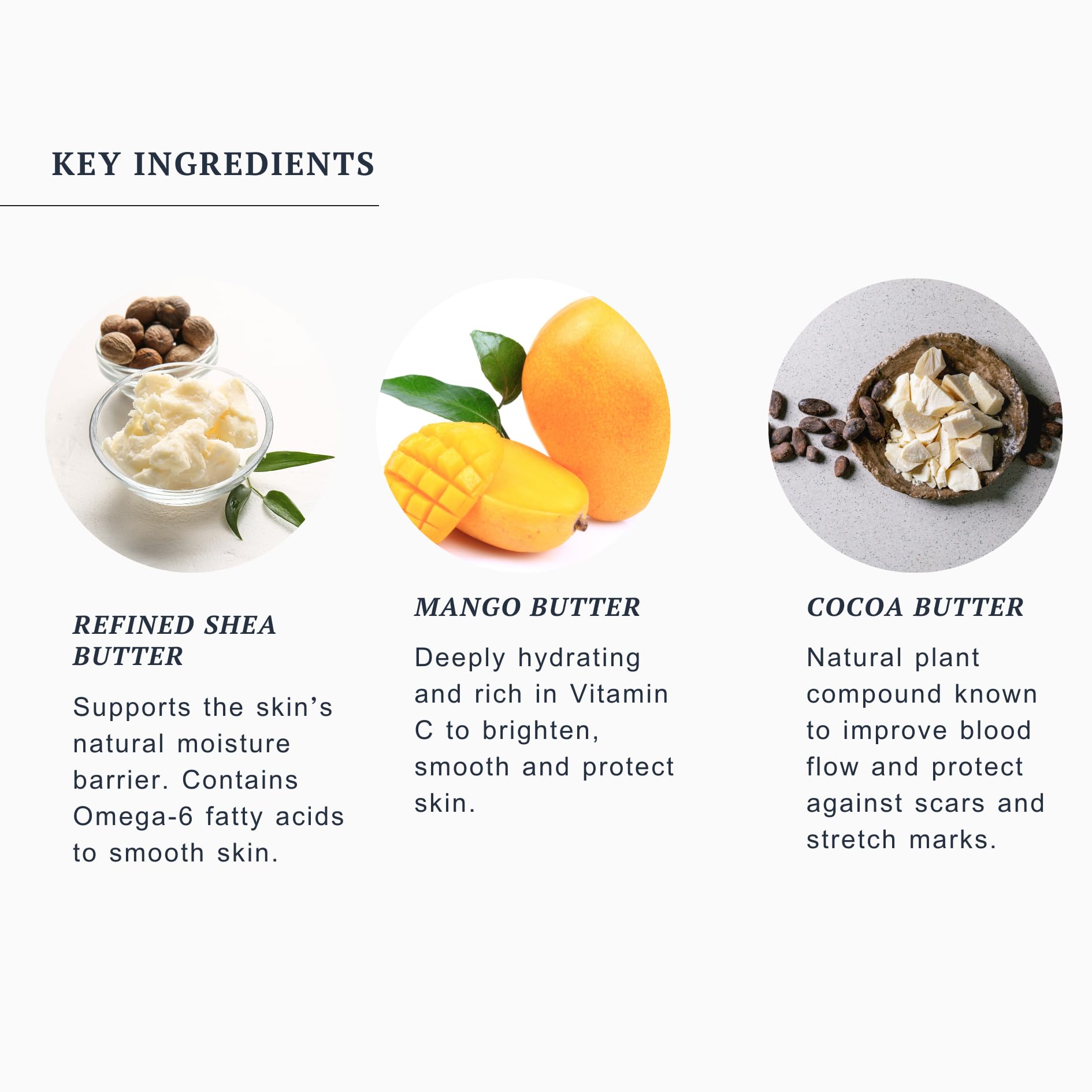 Promise Belly Butter with Vitamin C and Rose Water hydrates and energizes skin.