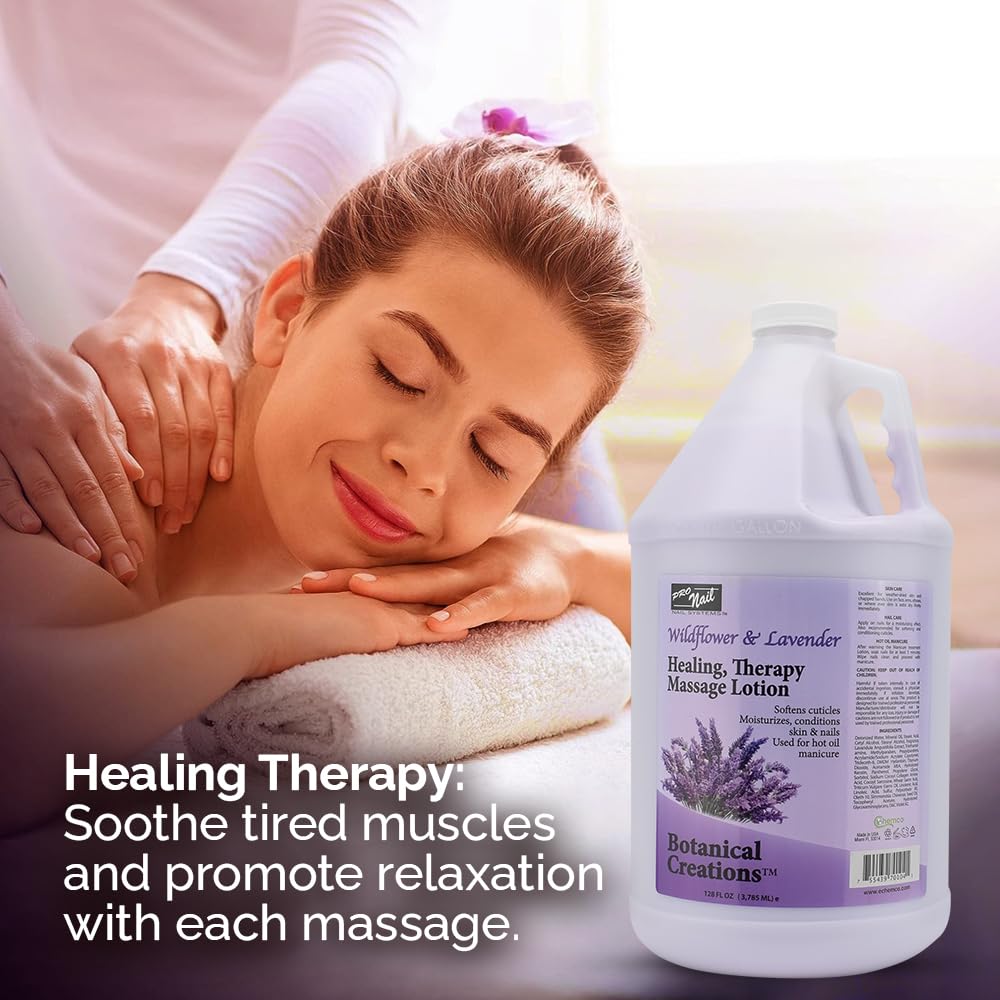 PRONAIL Healing Therapy Massage Lotion natural oils like jojoba and wheat germ for nourishment.