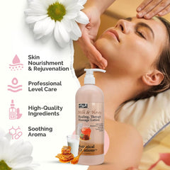 PRO NAIL Healing Therapy Massage Lotion texture swatch emphasizes smooth velvety skin.