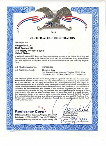 Pronexa Certified cosmetic manufacturer label in USA facilities
