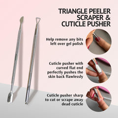 Pronto Nail Scraper helps lift residues for efficient polish removal.