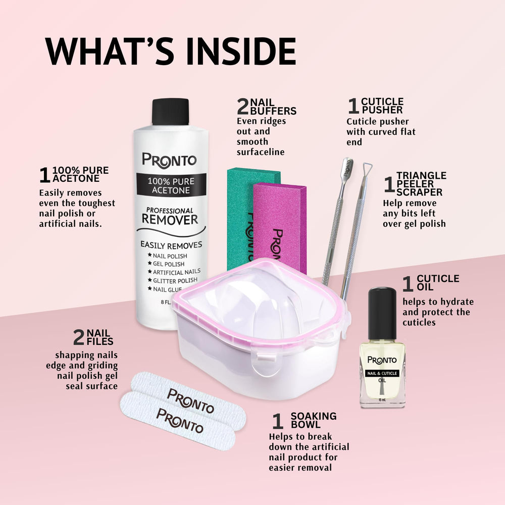 Pronto Nail Soak Bowl supports easy polish soaking and tidy removal sessions.