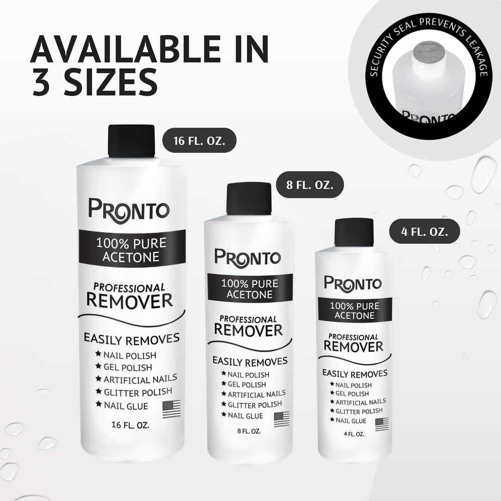 Pronto USA made acetone remover supports quality nail care