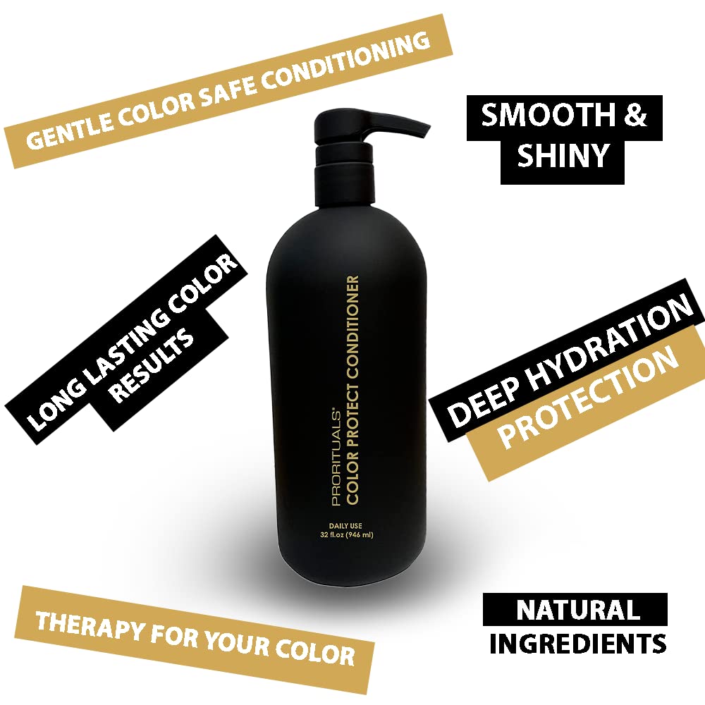 Prorituals Color Protect Conditioner dispenser valve illustrating easy use