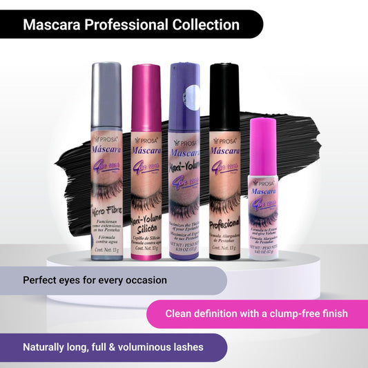 Close-up of Prosa Mascara wand showing precise comb bristles for clump-free application.