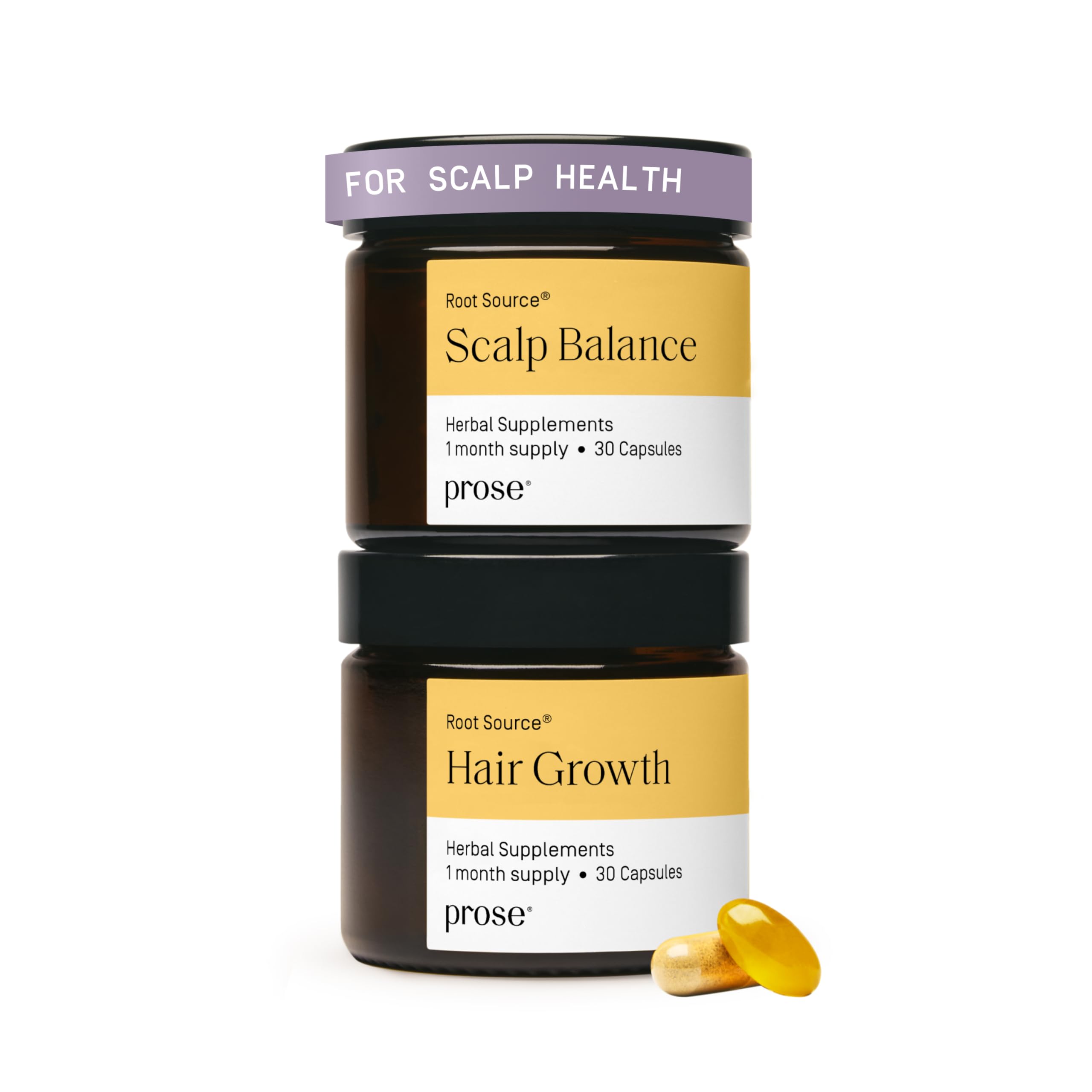 Prose Balance bottle front showing vegan growth formula for scalp support