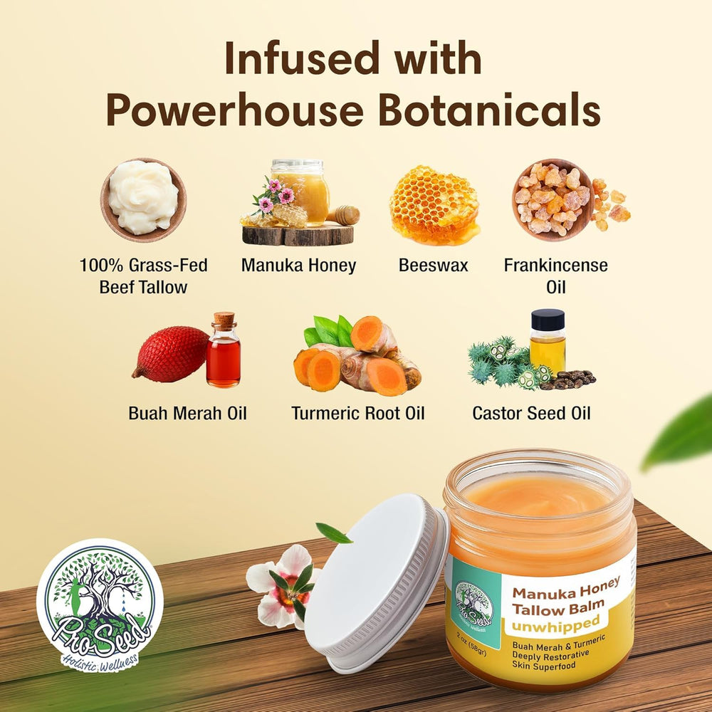 ProSeed balm texture close-up showing dense unwhipped formulation for lasting moisture.