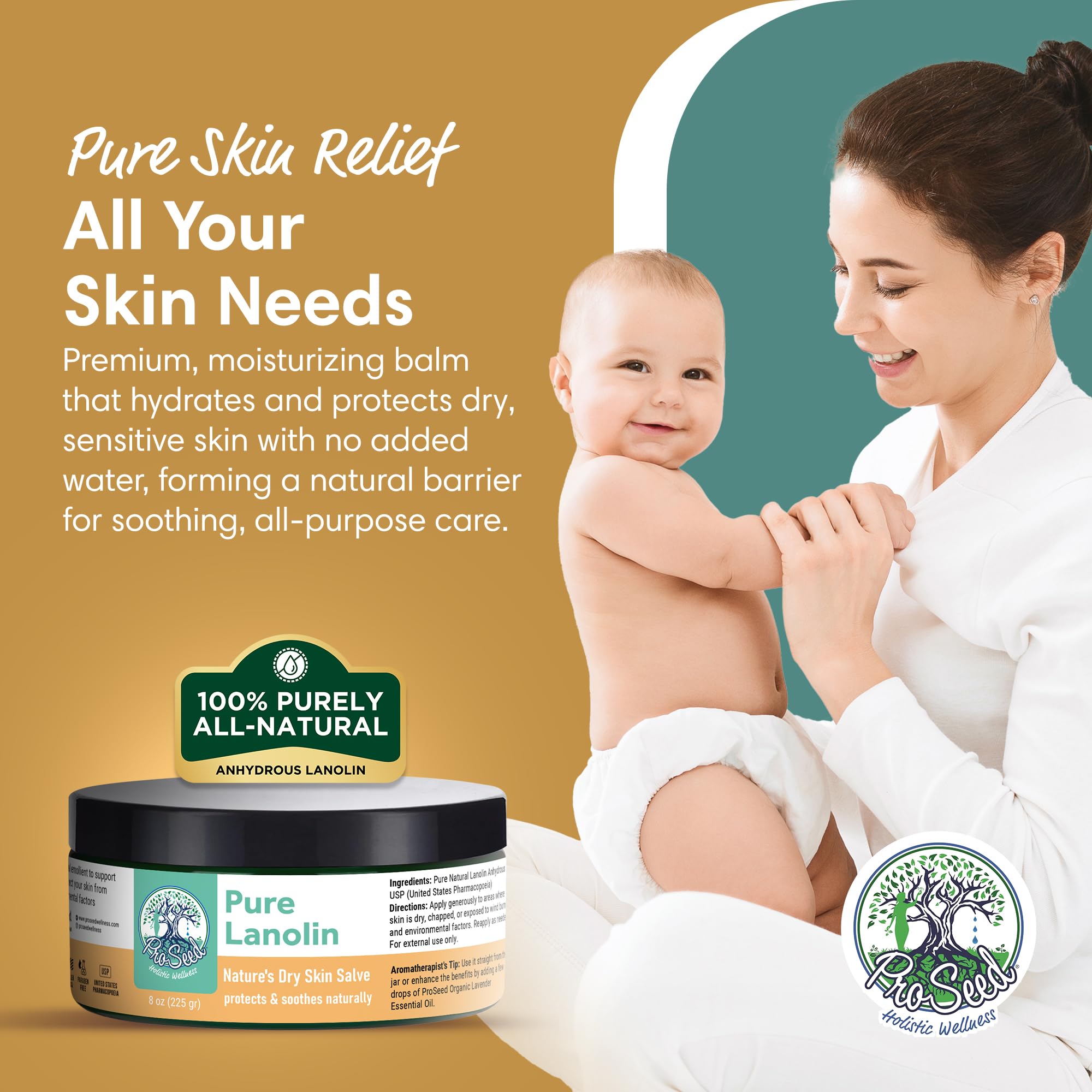 Applying ProSeed Lanolin Cream to the hand for deep hydration and comfort.