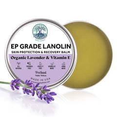 ProSeed Lanolin Cream with Lavender jar close-up showing rich hydration for skin.