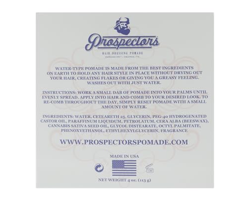 PROSPECTORS Diamond Hair Pomade pompadour-ready look with pliable control.