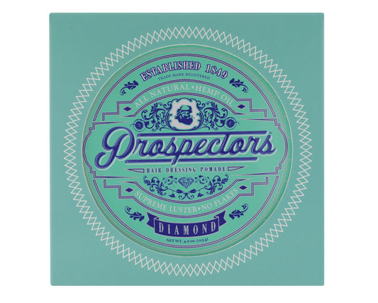 PROSPECTORS Diamond Hair Pomade open tin reveals smooth, scoopable formula for easy use.