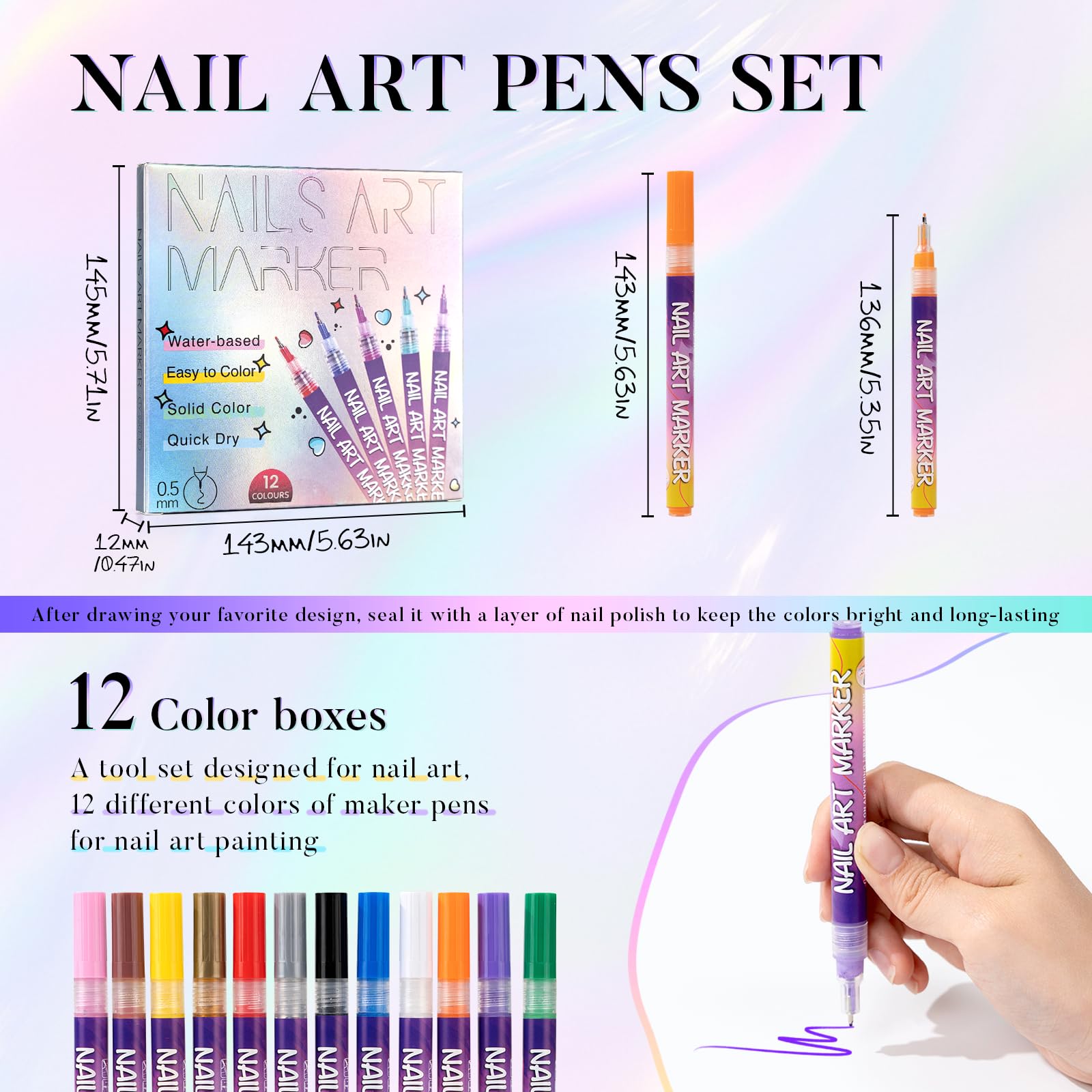 Complete set of 12 pens requires no extra tools.