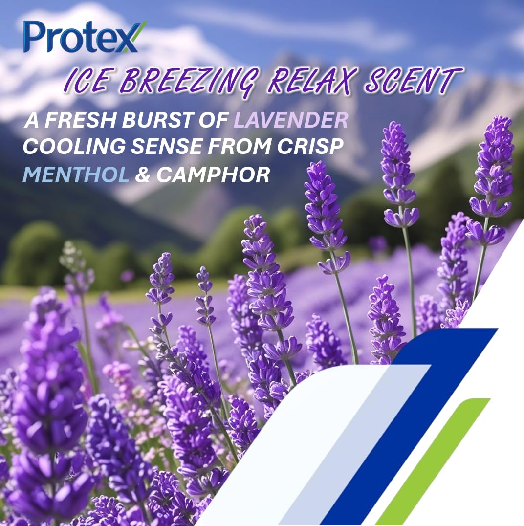 Protex Lavender Ice Freeze bar soap with camphor and menthol cooling.