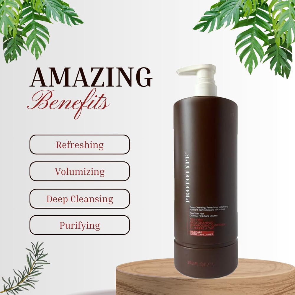 PROTOTYPE Tea Tree Shampoo lather close-up highlights cleansing action.