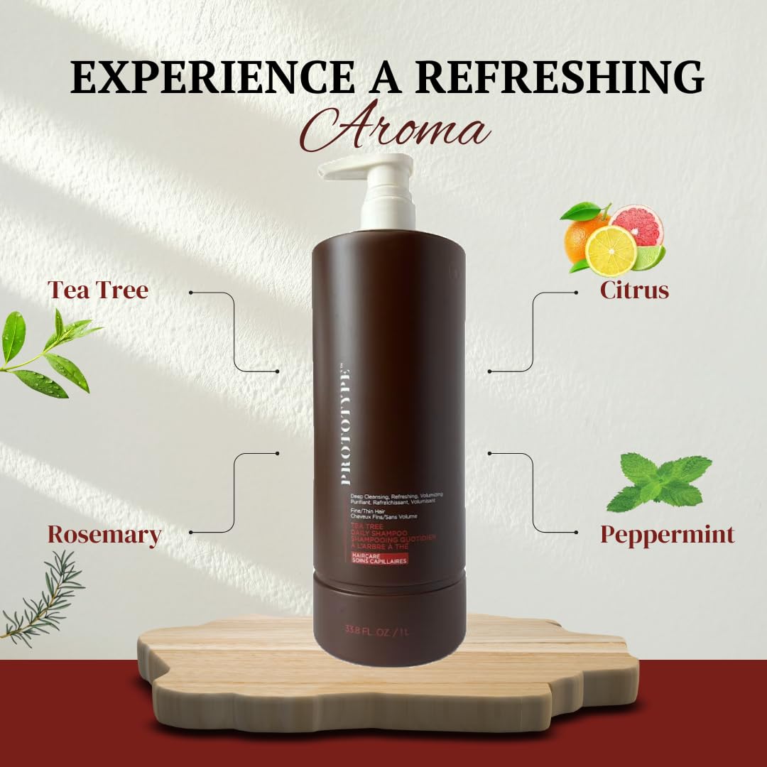 PROTOTYPE Tea Tree Shampoo scalp refresh during use.
