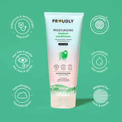 Creamy texture swatch of PROUDLY conditioner showing slip for detangling