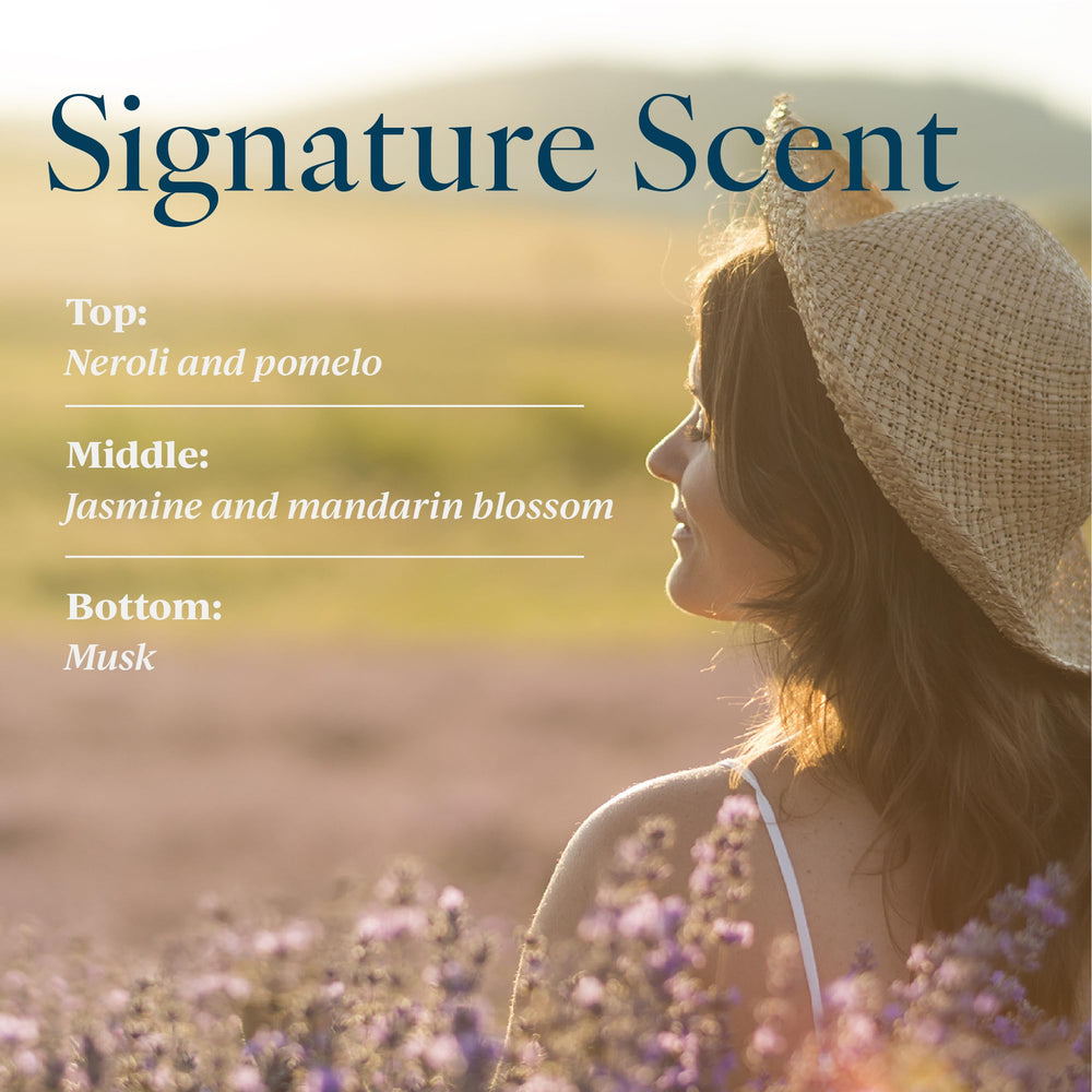 Provence Sante ingredients label close-up, almond oil for nourished skin.