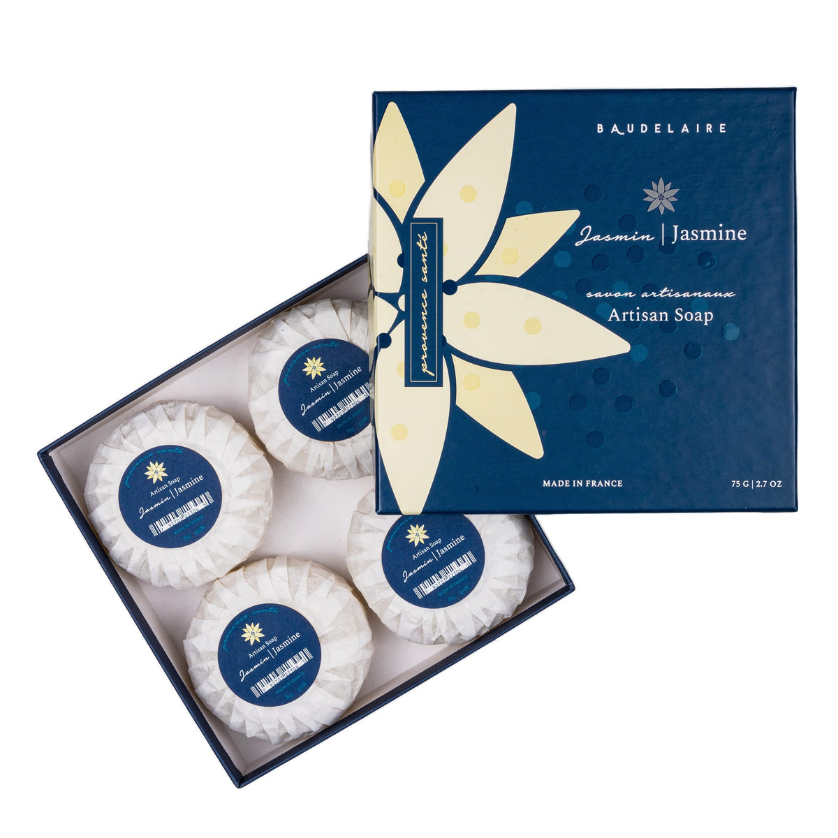 Provence Sante Jasmine cleansing bar gift box enhances daily hand care with luxurious fragrance.