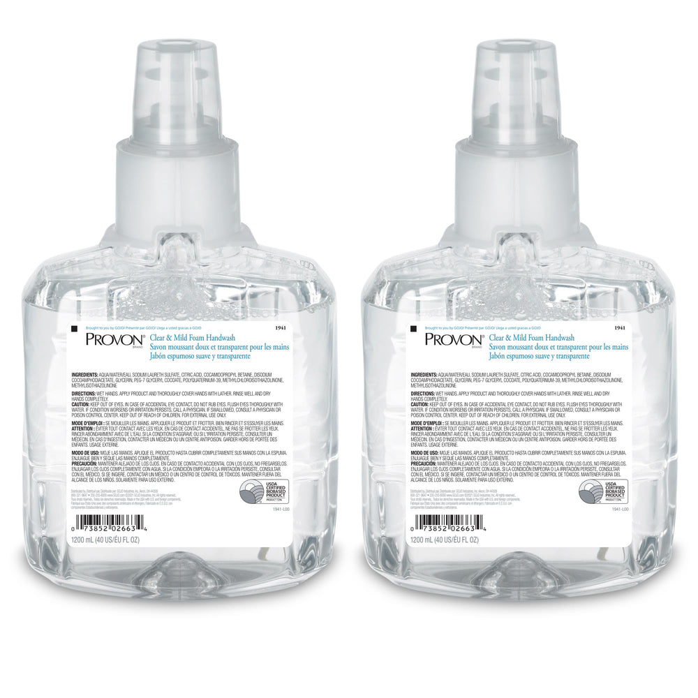 Provon LTX-12 foam handwash refill 1200 mL, high-capacity packaging.