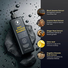 Hair after use appears fuller and shinier with Psalmonica Root Activator Shampoo.