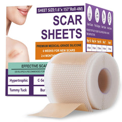 Psecici silicone scar sheets roll laid flat for broad scar areas with easy wear