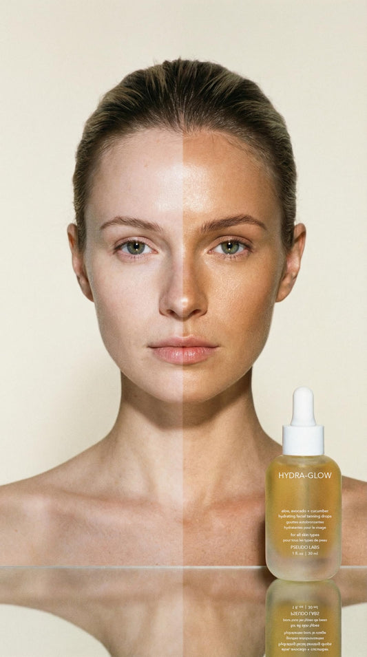 Pseudo Labs Hydra Glow drops mixed with moisturizer for seamless glow