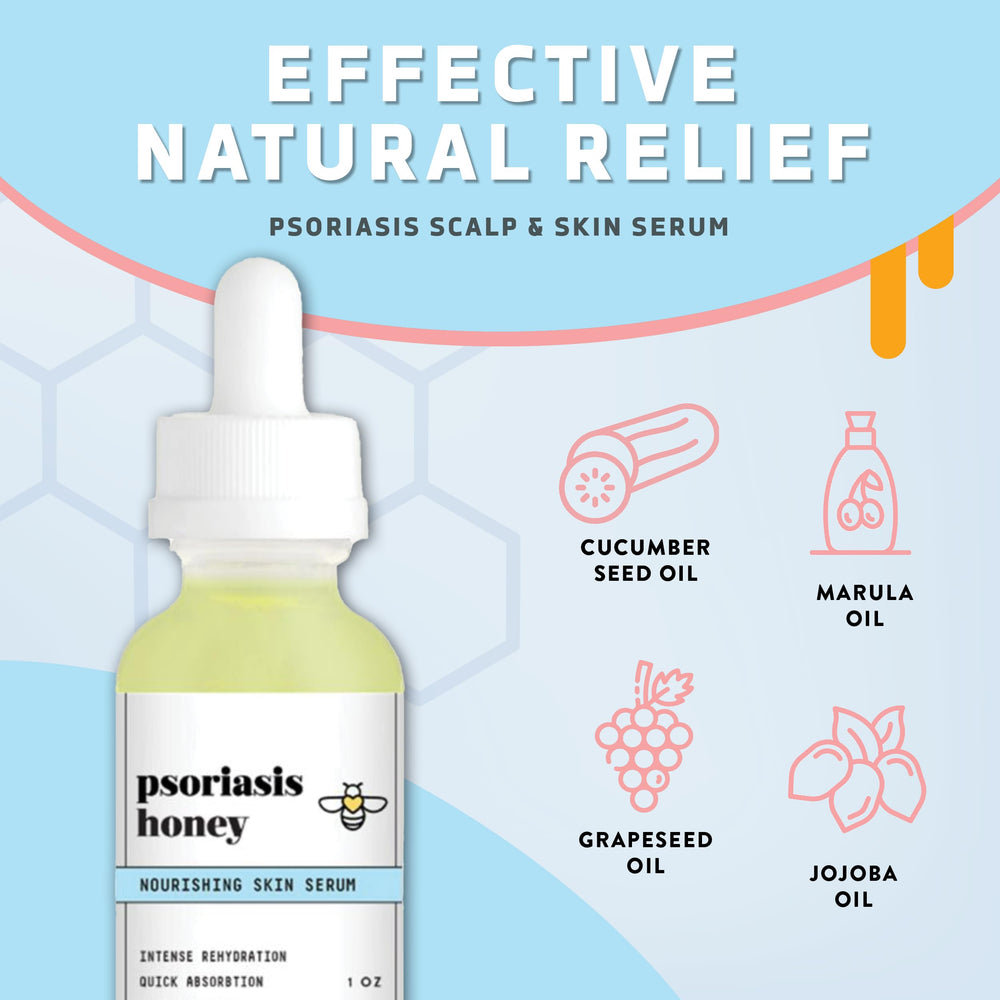 Psoriasis Honey dry oil texture demonstrates fast absorption for daily comfort
