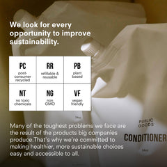 Public Goods conditioner application on wet hair illustrates smooth detangling.