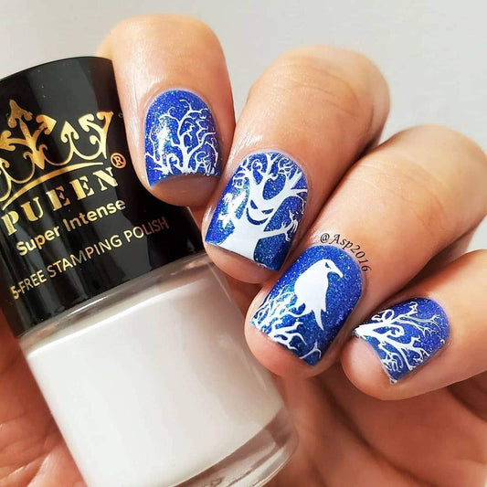 PUEEN Pure White stamping polish bottle for crisp, clean nails.