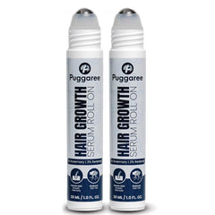 Puggaree rosemary hair growth serum roll-on 2-pack bottles for mess-free scalp care
