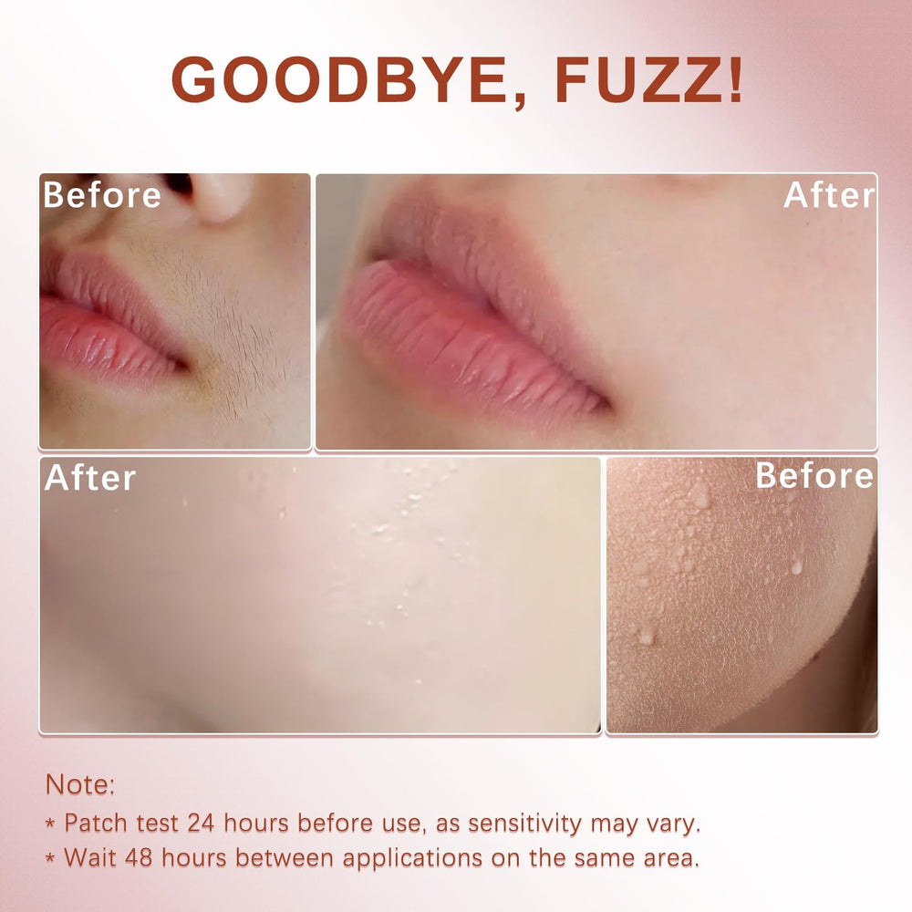 Applying cream on upper lip for precise depilation