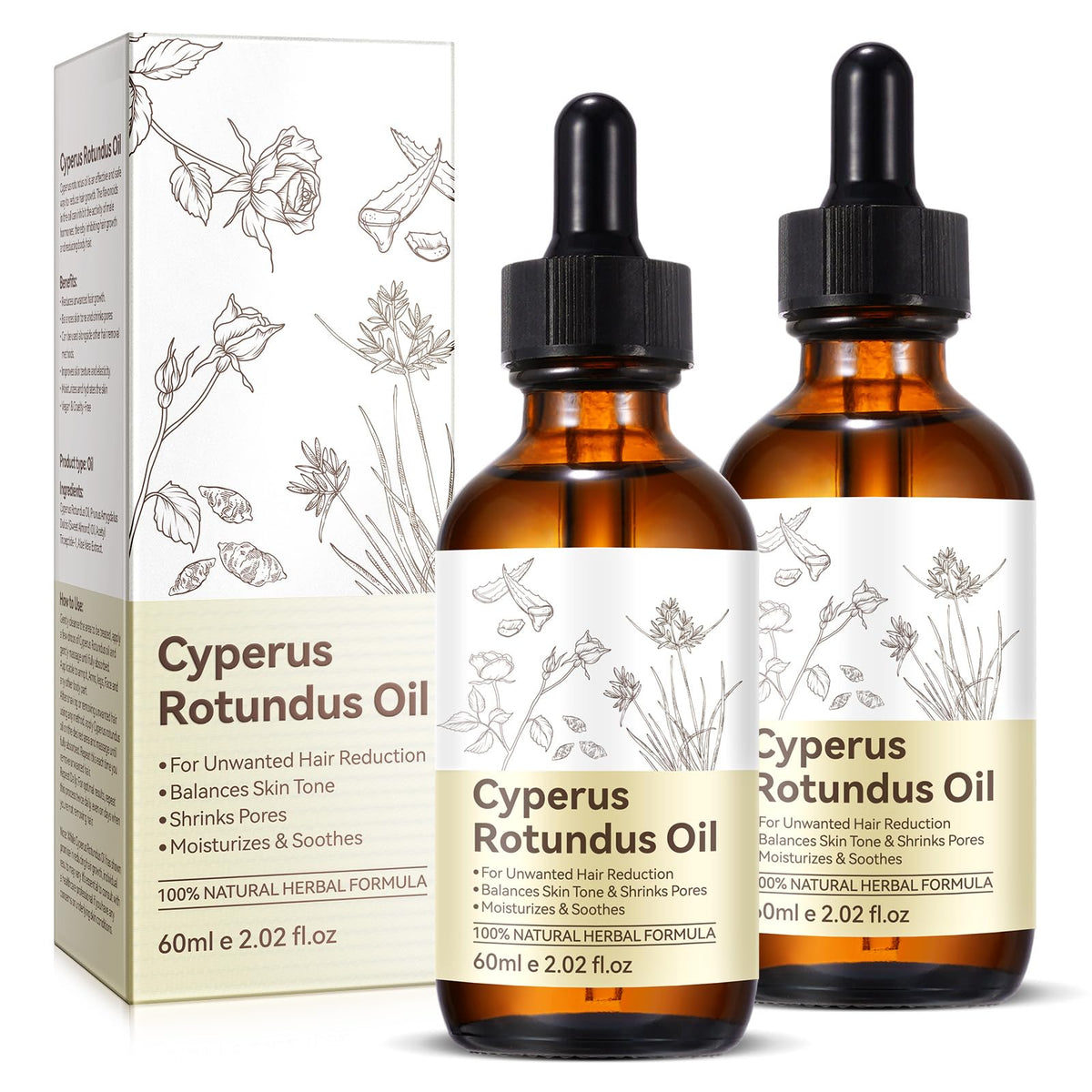 PULLING OIL Cyperus Rotundus oil bottle front view for daily skin care