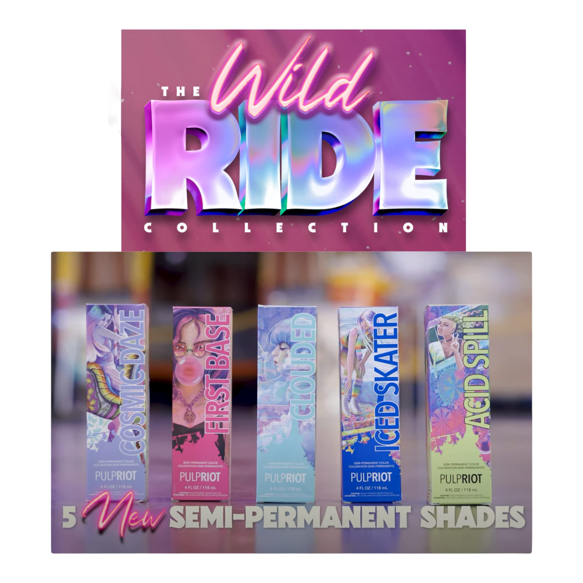Cosmic Daze packaging; vegan, cruelty-free semi-permanent color for radiant results