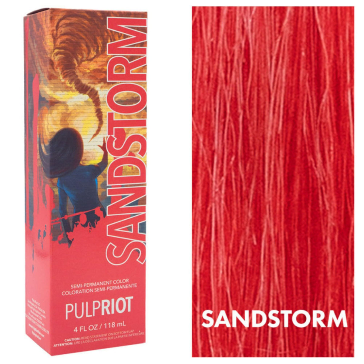 Pulp Riot Sandstorm bottle tilted, bold color ideal for pre-lightened hair