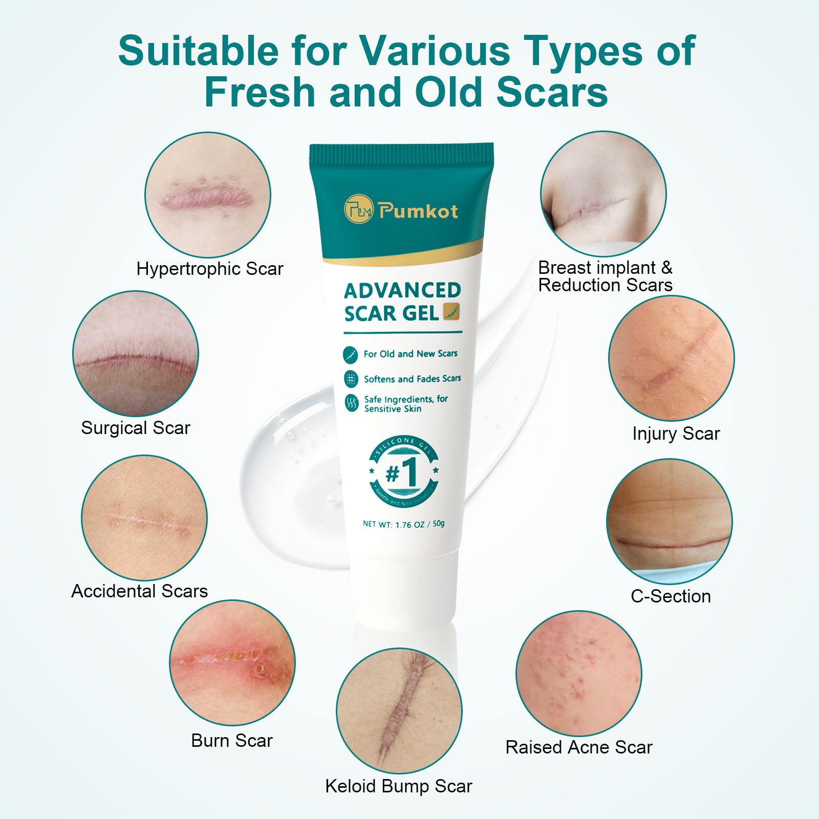 Pumkot Scar Cream texture dispensing smoothly for easy application.