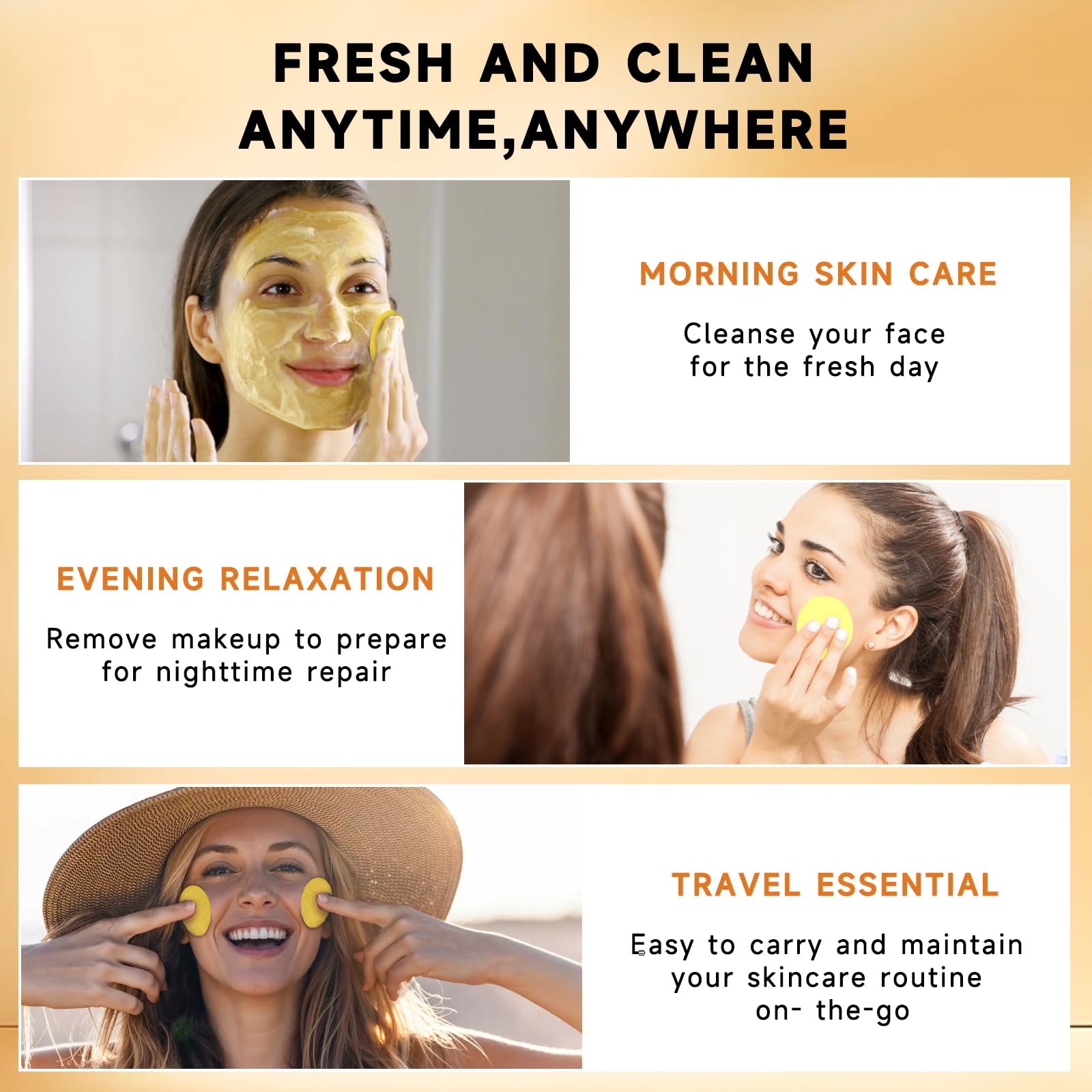 Pumkot Turmeric Kojic Acid Cleansing Pads user applying pad as part of daily skincare routine.
